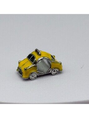 Yellow Taxi Cab Car Large Hole Bead Charm European Snake Chain Bracelet